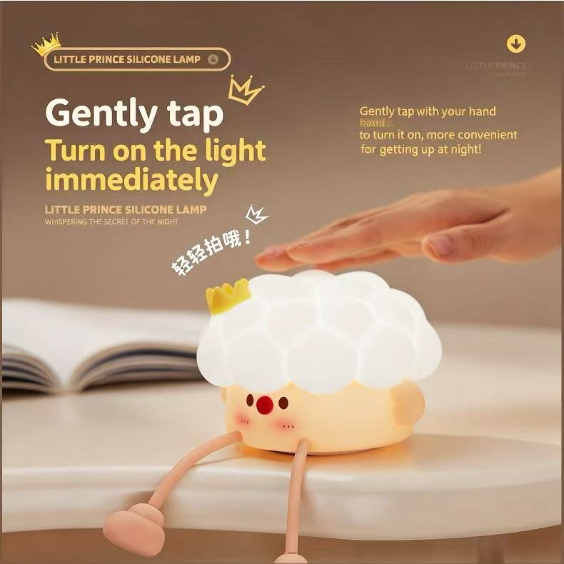New Little Prince Silicone Night Light, Children's Educational Toy, Bedroom Bedside Lamp, Living Room Patting Lamp, Ambient Light