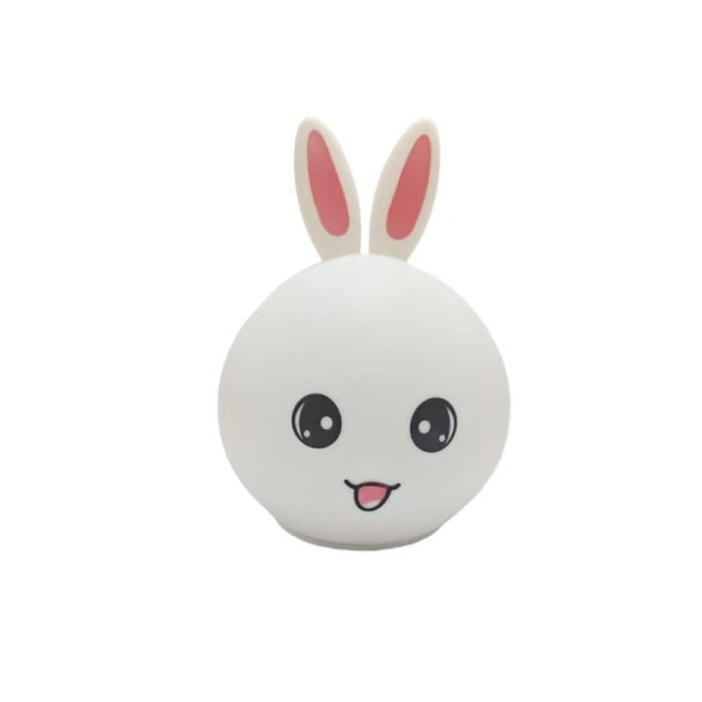 Rabbit Silicon Colour Changing RGB Lamp Bedside Night Light for Kids,Childrens Touch/tap Bedside Night Lamp, Battery/USB Charging LED Light Baby Bedroom Lamps