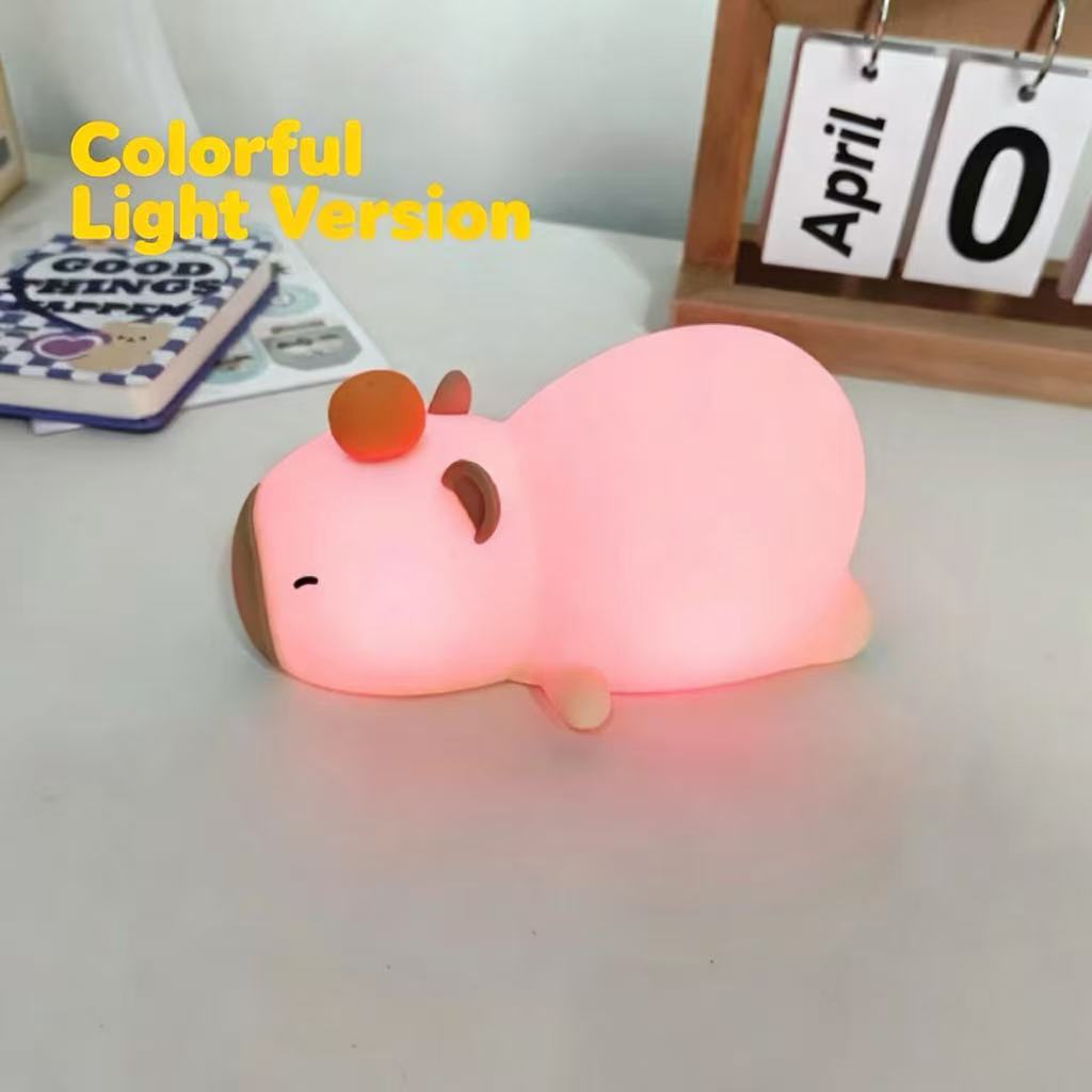 Cross-border Papa Kapibala silicone bedroom sleep bedside lamp, ambient desktop ornament, night light