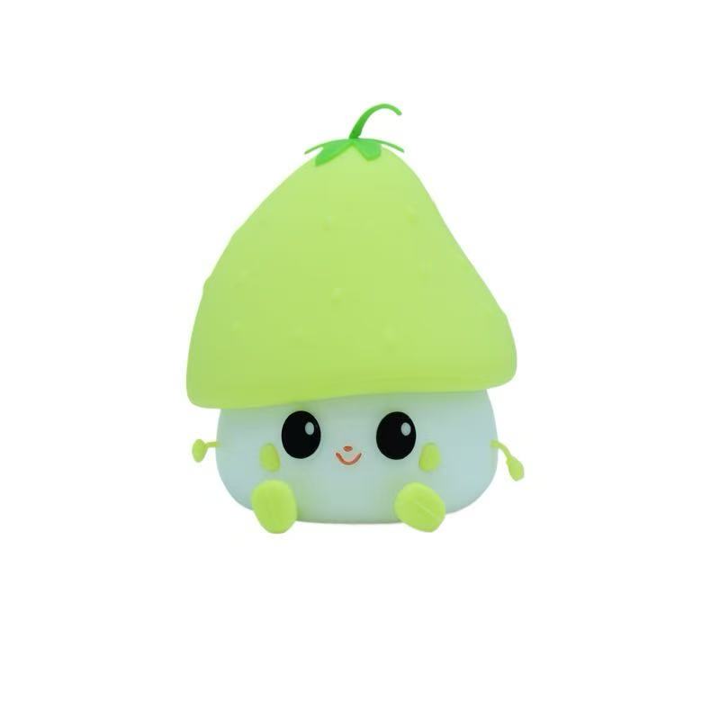 Strawberry Night Light, Cute Fruit Night Lamp for Kids Bedroom USB Rechargeable Lamps 2 Brightness Levels, Nursery Bedside Delay-Off Nightlight for Baby Toddler Boys Girls Birthday Christmas