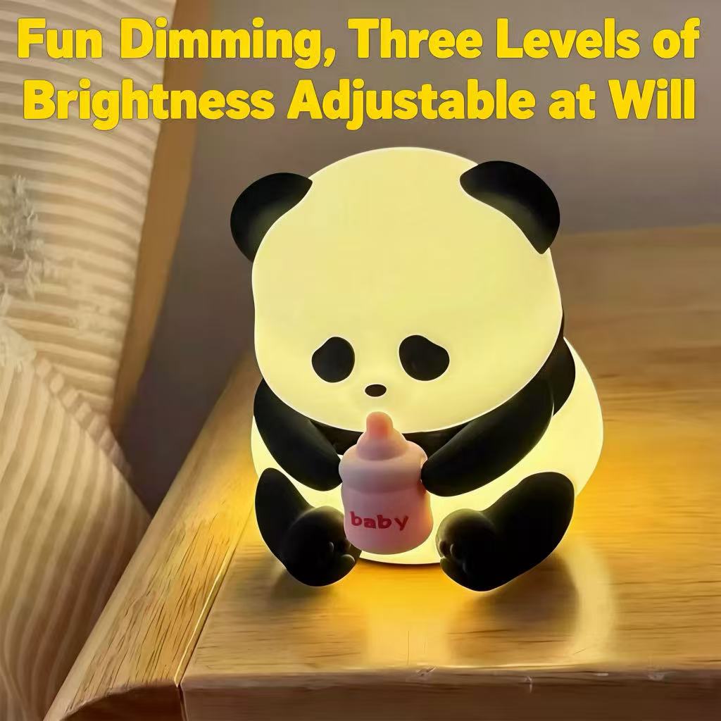 LOVERUIS Night Light for Kids Night Lights 1/3 Hour Timer Dimmable Nursery Bunny Lamp Colorful Nightlamp Gift for Girl Toddler Cute Easter Decoration Bedroom (Panda)
