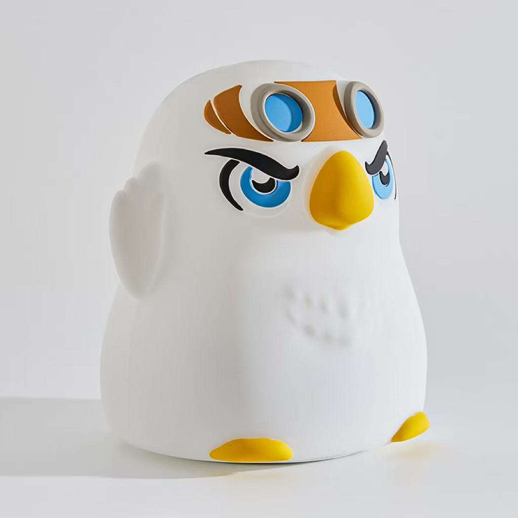 Cute penguin silicone night light product closeup