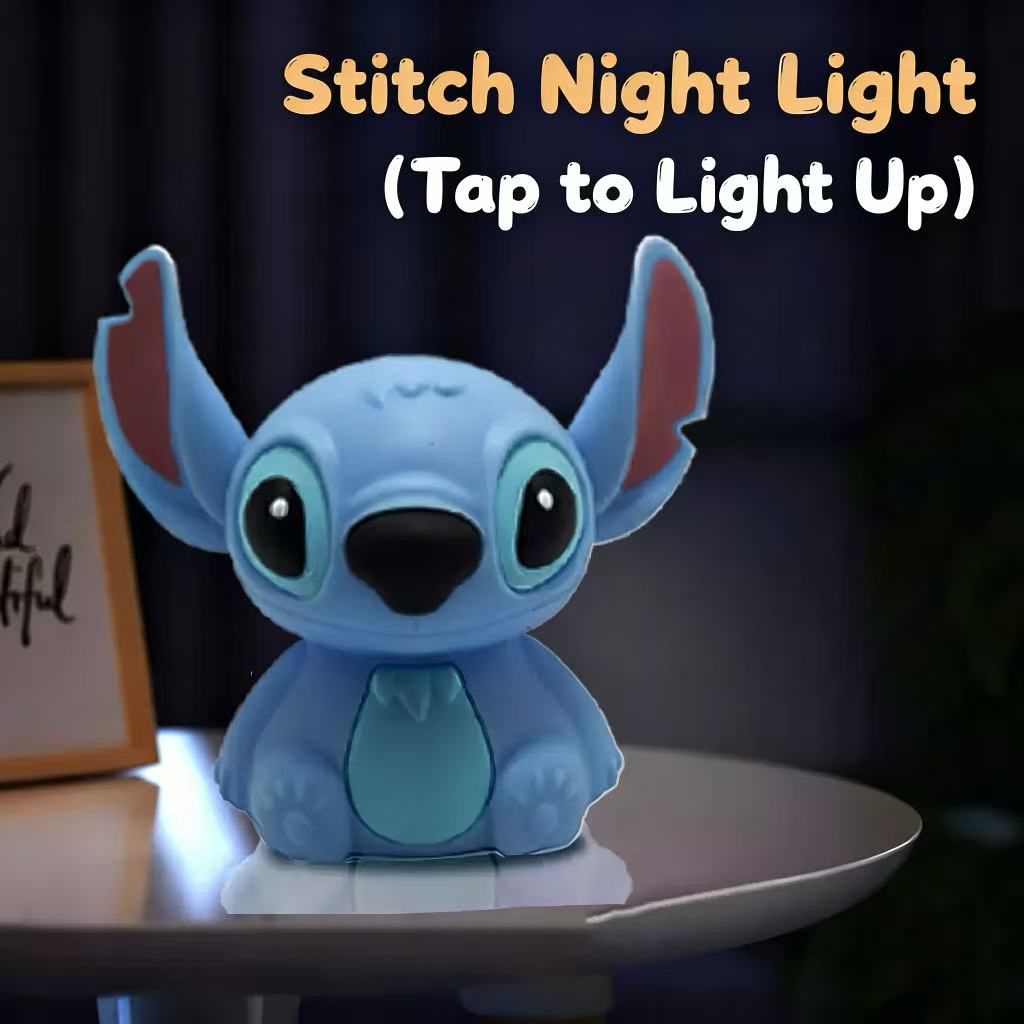 Stitch Night Light, Creative Silicone Slap Light for Bedroom, Colorful Cartoon Bedside Table Lamp for Sleep