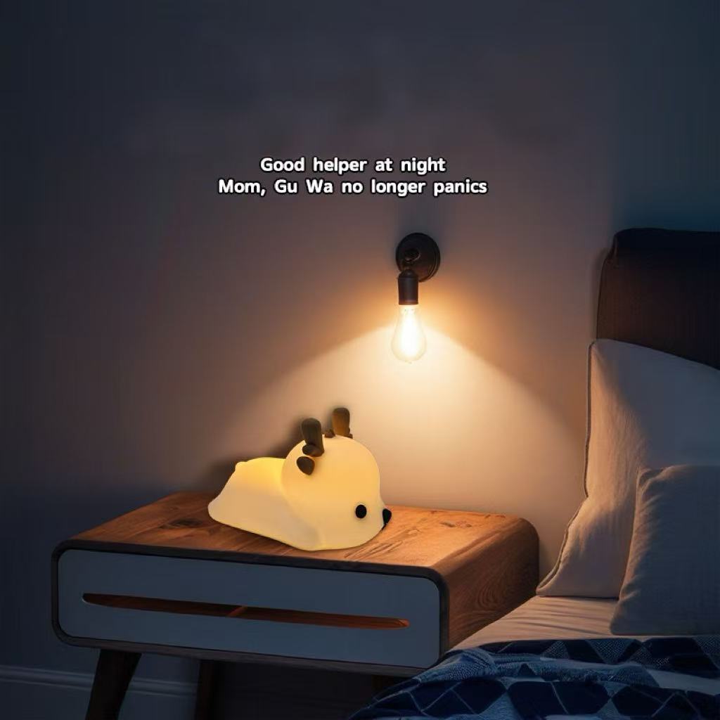 Cute Deer Silicone Night Light – Soft Glow Sleep & Stress Relief Lamp