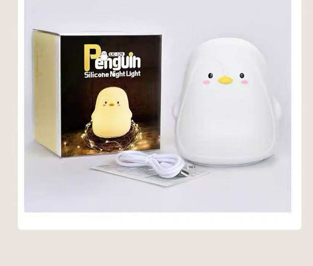 LOVERUIS Baby Night Lights Pudgy Penguins 7 Colors Night Light for Baby Nursery 3 Hours Timer Cute Night Light Gift Kid Penguin