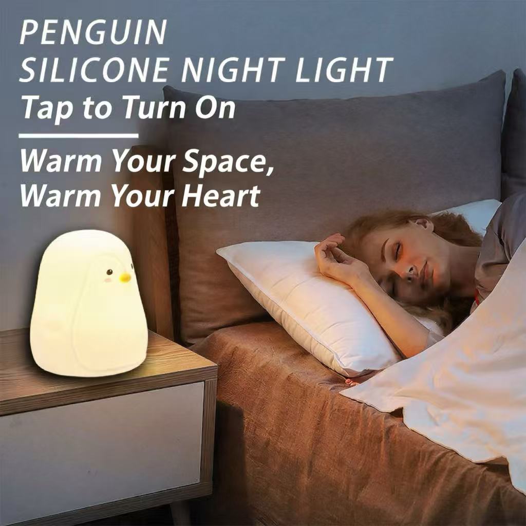 LOVERUIS Baby Night Lights Pudgy Penguins 7 Colors Night Light for Baby Nursery 3 Hours Timer Cute Night Light Gift Kid Penguin
