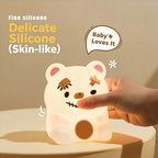Scar Bear Silicone Night Light for Bedroom, Nighttime Atmosphere, Bedside, Breastfeeding Companion, Sleep Aid, Patting Light