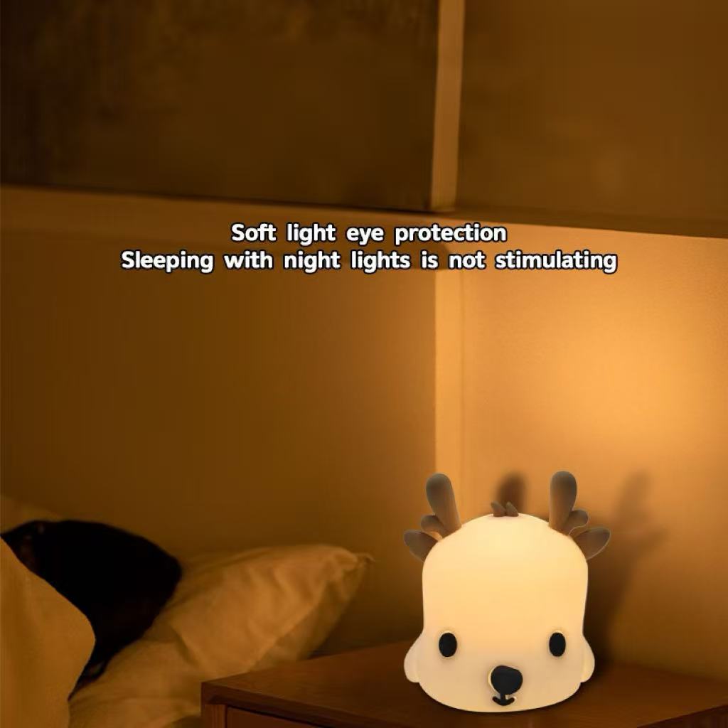 Cute Deer Silicone Night Light – Soft Glow Sleep & Stress Relief Lamp