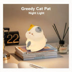 Greedy Cat Slapping Lamp Silicone Seven-Color Night Light Bedside Bedroom Companion Table Lamp Birthday Gift Cross-border Purchase