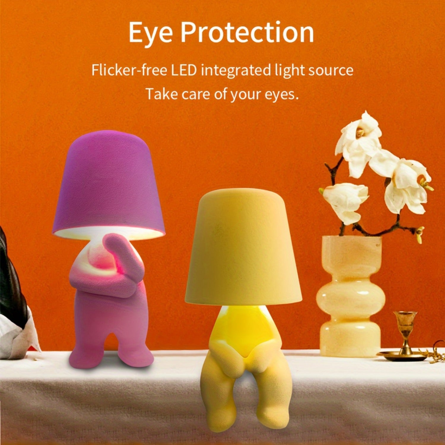 Modern Table Lamp for Bedroom: Rechargeable Cute Light for Kids Child Teen - Gift for Birthday Christmas