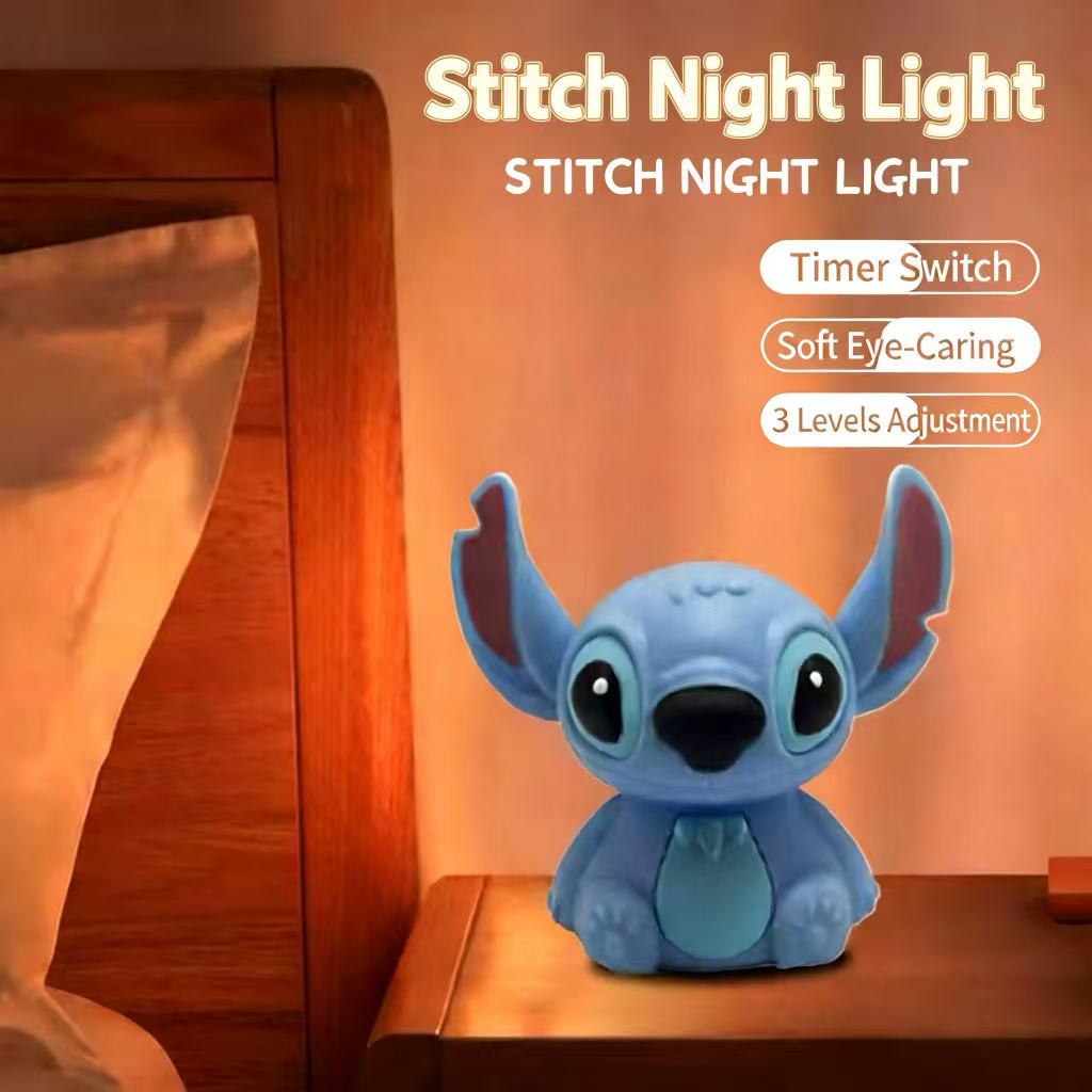 Stitch Night Light, Creative Silicone Slap Light for Bedroom, Colorful Cartoon Bedside Table Lamp for Sleep