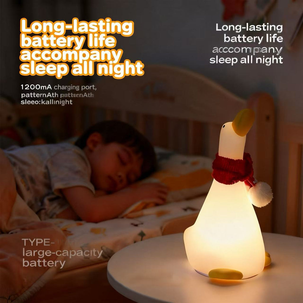 New Style Upward-Looking Duck Eye-Protecting LED Silicone Night Light, Bedside Lamp for Bedroom, Child's Sleep Companion Gif