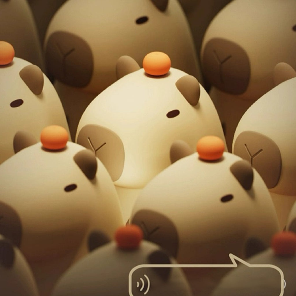 UNEEDE Cute Capybara Night Light, Novelty Animal Silicone Nursery Night Light Rechargeable Table Bedside Lamp with Touch Sensor for Bedroom Living Room Squishy Capybara Stuff Boys Girls Gifts