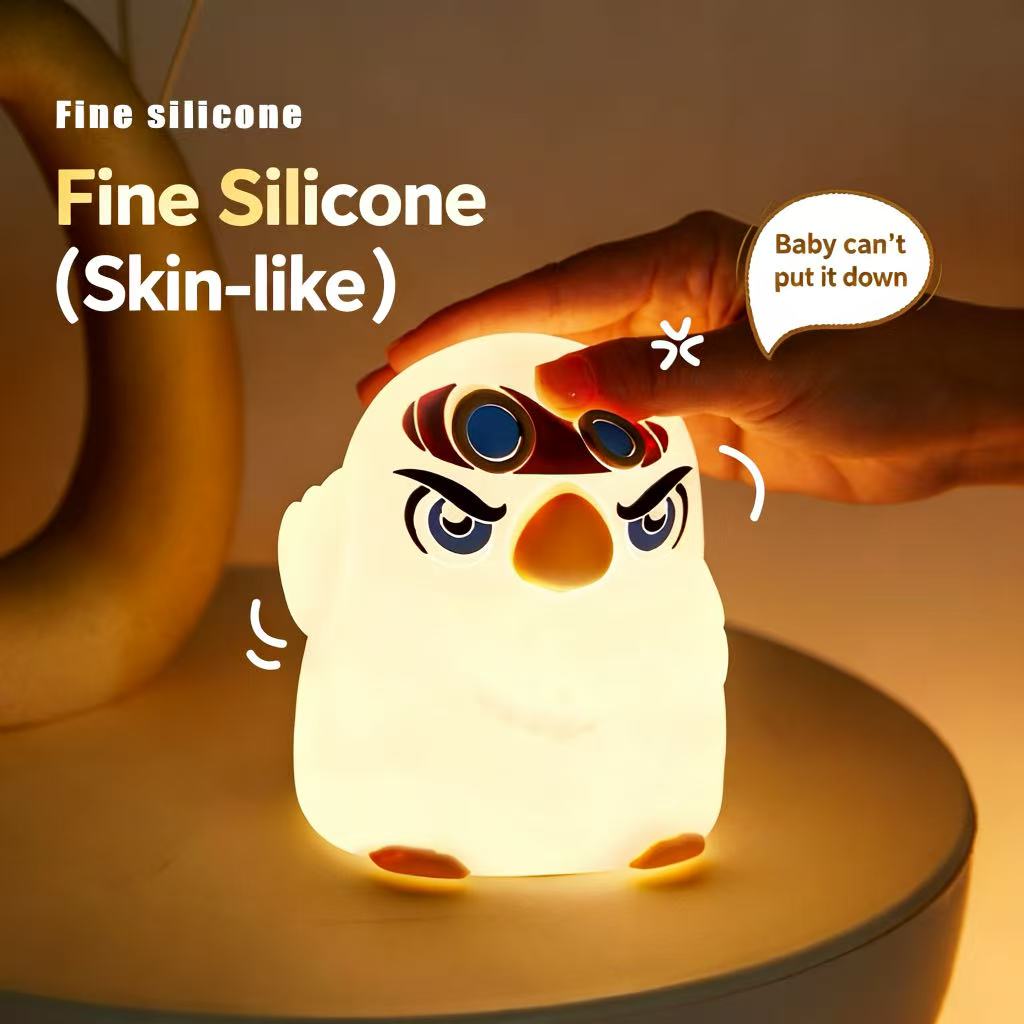 Soft silicone penguin night light texture