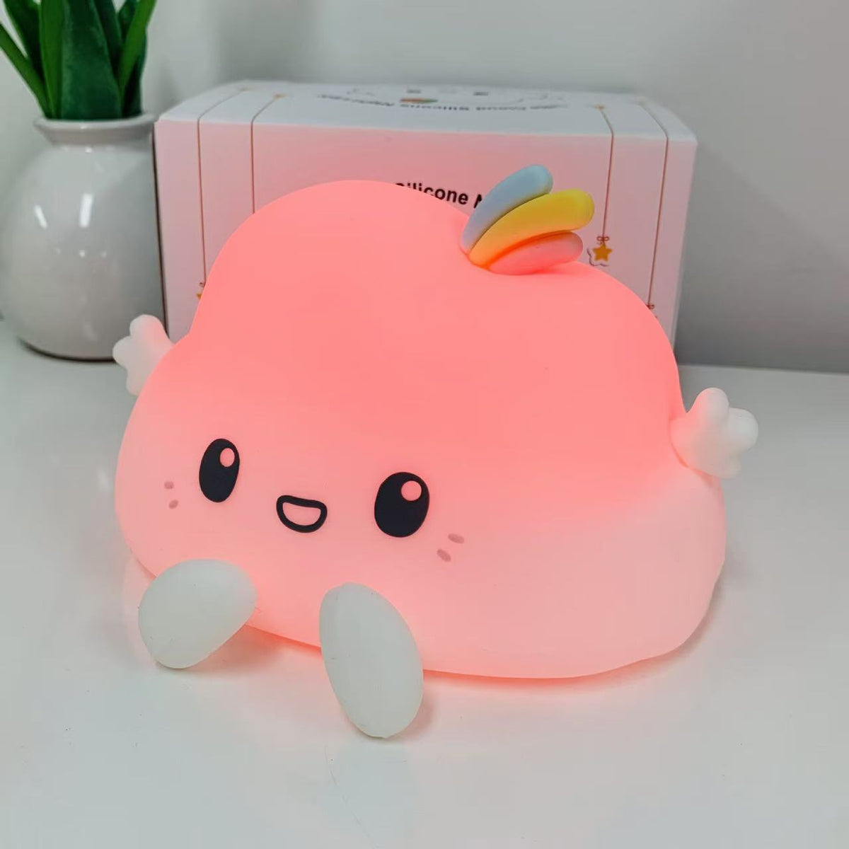 Cute Cloud Night Light pink glow