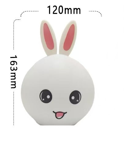 Rabbit Silicon Colour Changing RGB Lamp Bedside Night Light for Kids,Childrens Touch/tap Bedside Night Lamp, Battery/USB Charging LED Light Baby Bedroom Lamps