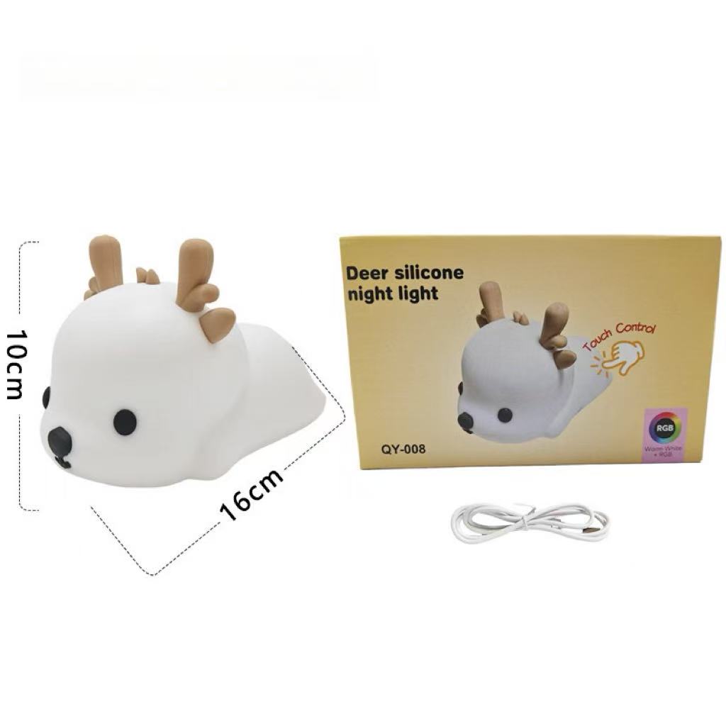 Cute Deer Silicone Night Light – Soft Glow Sleep & Stress Relief Lamp