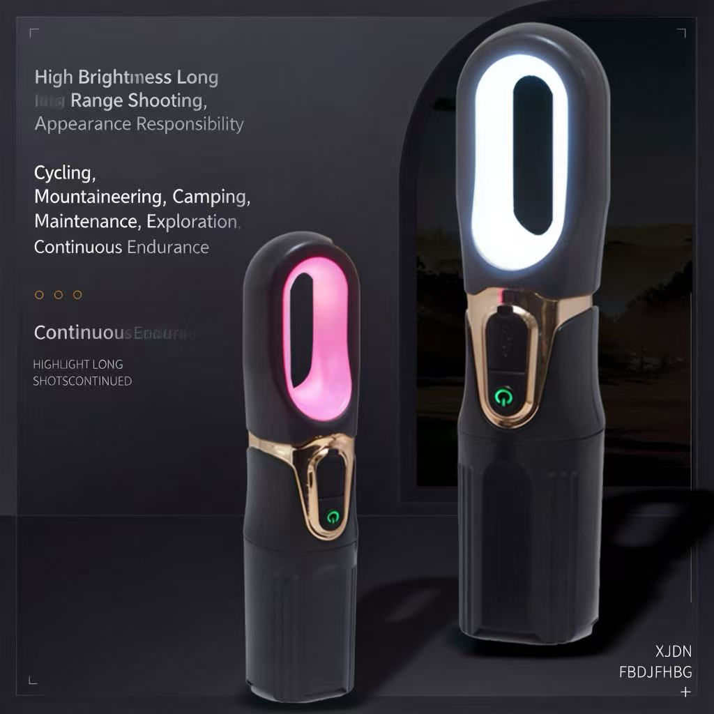 LED flashlight, portable outdoor travel light, high beam, adjustable, long battery life, long distance, white laser.