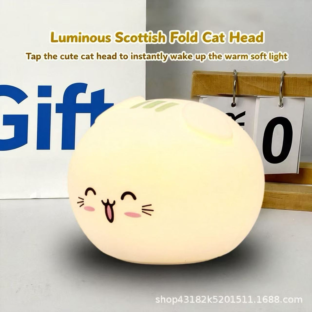Tap control magic cat night light