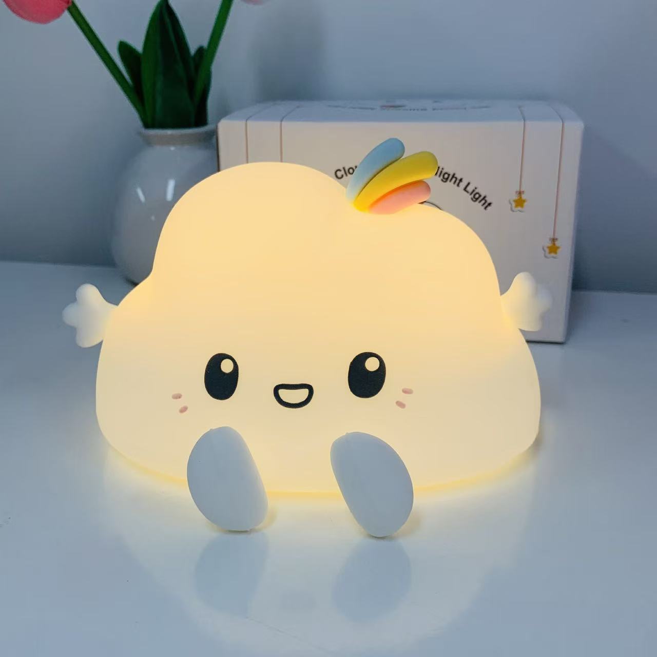Cute Cloud Night Light Cartoon Children's Night Light Birthday Gift Bedside Lamp Cross-border Hot Selling Ambient Light for Bedroom