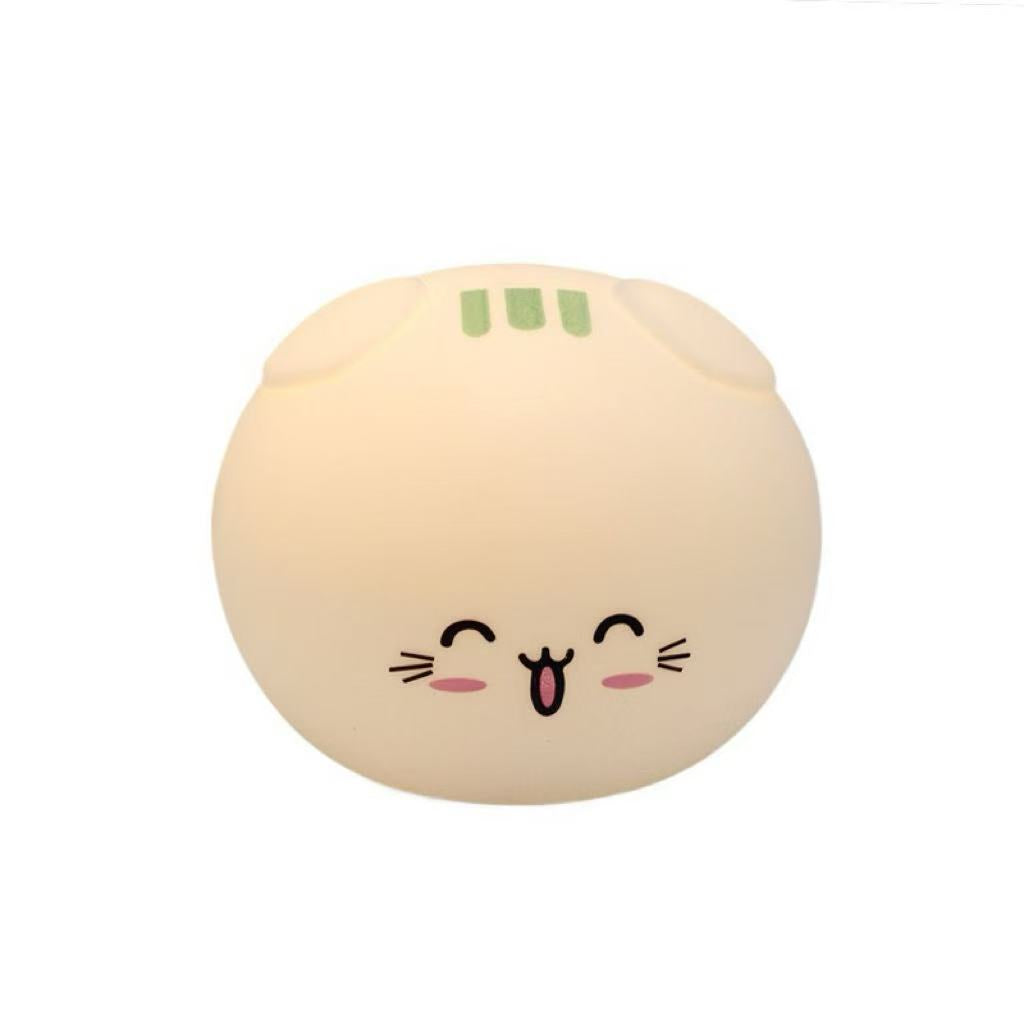 Cross-border Magic Cat Silicone Seven-Color Patting Lamp, Rechargeable and Plug-in Dual-Use Night Light for Children's Bedroom Bedside Ambient Light