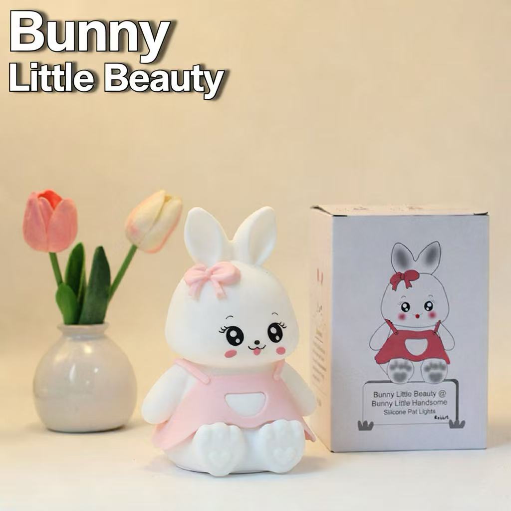 Night Light for Kids Bunny Lamp, Cute Easter Gifts for Girls,Rechargeable Baby Nursery Nightlight for Bedroom, Animal Silicone Kids Lamp Kawaii Room Decor